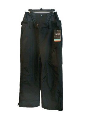 YEEFINE Men Insulated Snow Ski Pants Waterproof  Outdoor Snowboard Black Size XL